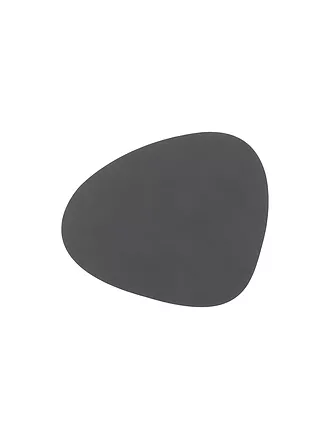 LIND DNA | Leder-Untersetzer oval Nupo 11x13cm Anthracite | 